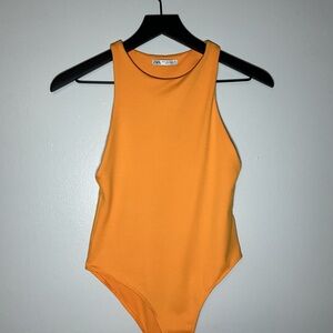 Zara Bright Orange Bodysuit